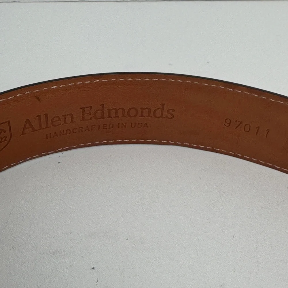 Allen Edmunds 40 Black Genuine Leather Belt Made In USA